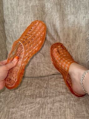 Classic Women’s Orange Jelly Slide Mules size 8